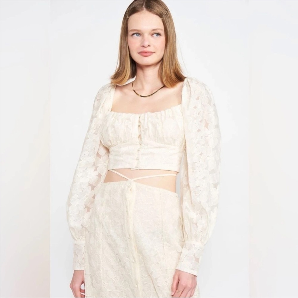 En Saison Cream Lace Top